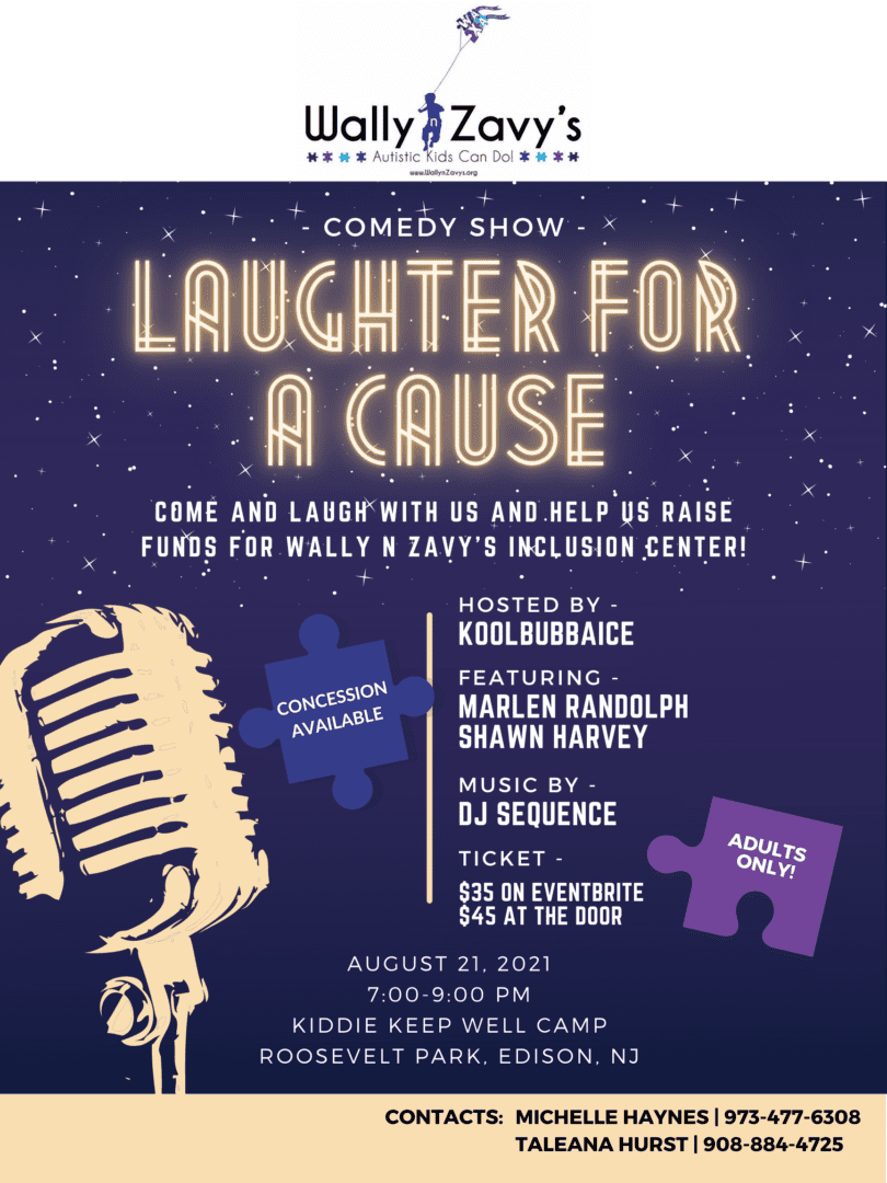 A poster for the laughter for a cause comedy show.